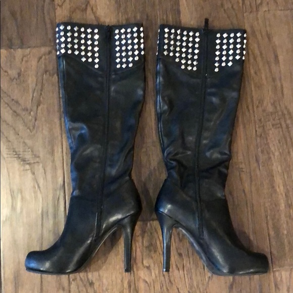 Leather Studded Boots - Picture 2 of 5